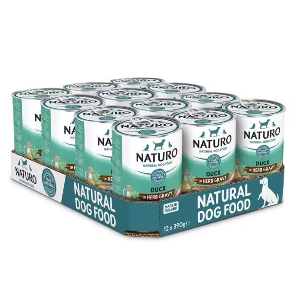 NATURO Grain & Gluten Free Duck in a Herb Gravy Wet Dog Food Can 390g - Naturo Dog Food | Premium UK Pet Supplies