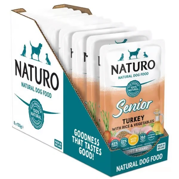 NATURO Senior Turkey with Rice & Veg Wet Dog Food 150g Pouch - Naturo Dog Food | Premium UK Pet Supplies