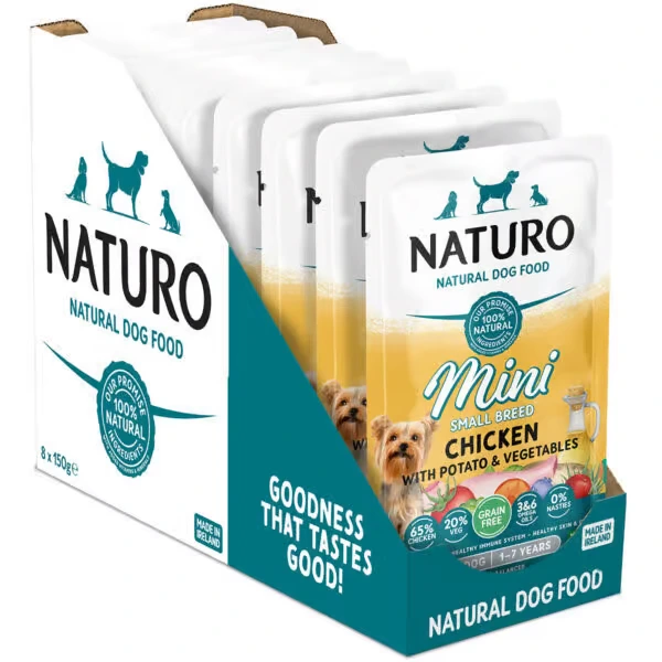 NATURO Adult Mini Grain Free Chicken with Potato & Vegetables Wet Dog Food 150g Pouch - Naturo Dog Food | Premium UK Pet Supplies