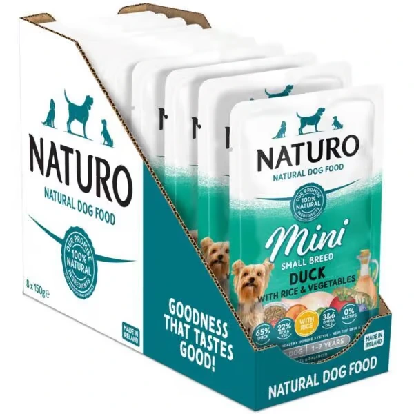 NATURO Adult Mini Duck with Rice & Veg Wet Dog Food 150g Pouch - Naturo Dog Food | Premium UK Pet Supplies