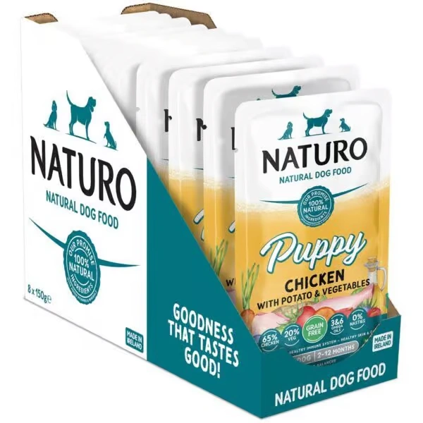 NATURO Puppy Grain Free Chicken with Potato & Veg Wet Dog Food 150g Pouch - Naturo Dog Food | Premium UK Pet Supplies