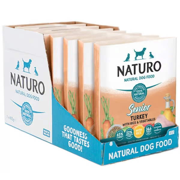 NATURO Senior Turkey with Rice & Veg Natural Wet Dog Food 400g - Naturo Dog Food | Premium UK Pet Supplies