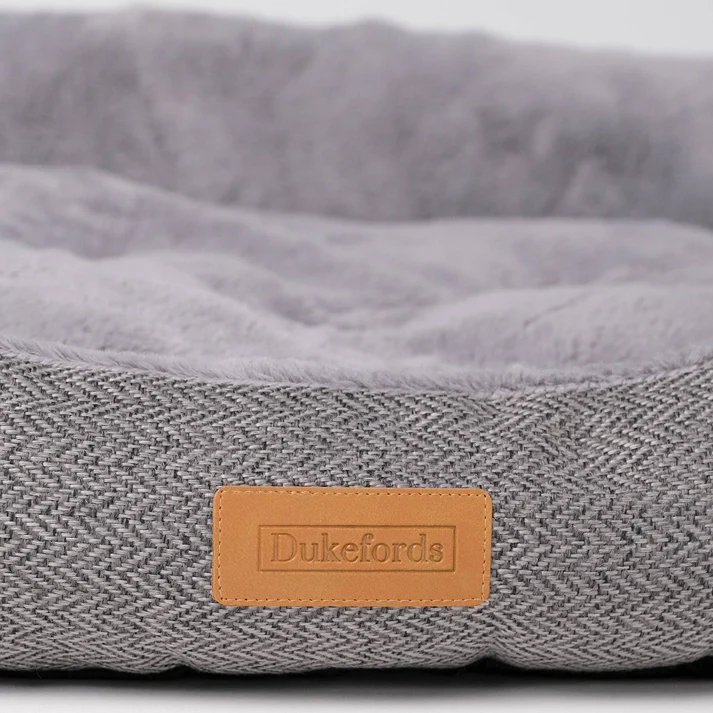 Herringbone Bed | Gray | Heritage - Dukefords Dog Beds | Premium UK Pet Supplies