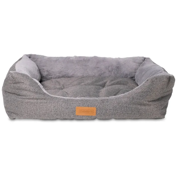 Herringbone Bed | Gray | Heritage Dukefords Dog Beds - View 2 | Petsware UK