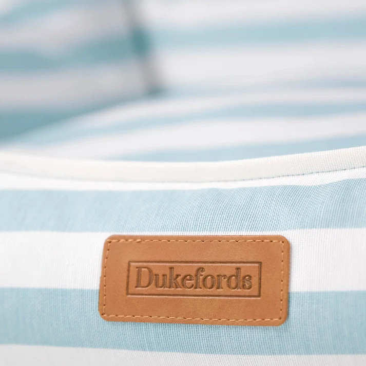 Striped Dog Bed | Blue | Royal Dukefords Dog Beds - View 2 | Petsware UK